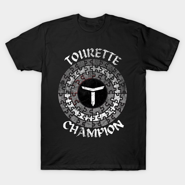 Tourette Champion Vintage Shield T-Shirt by chiinta